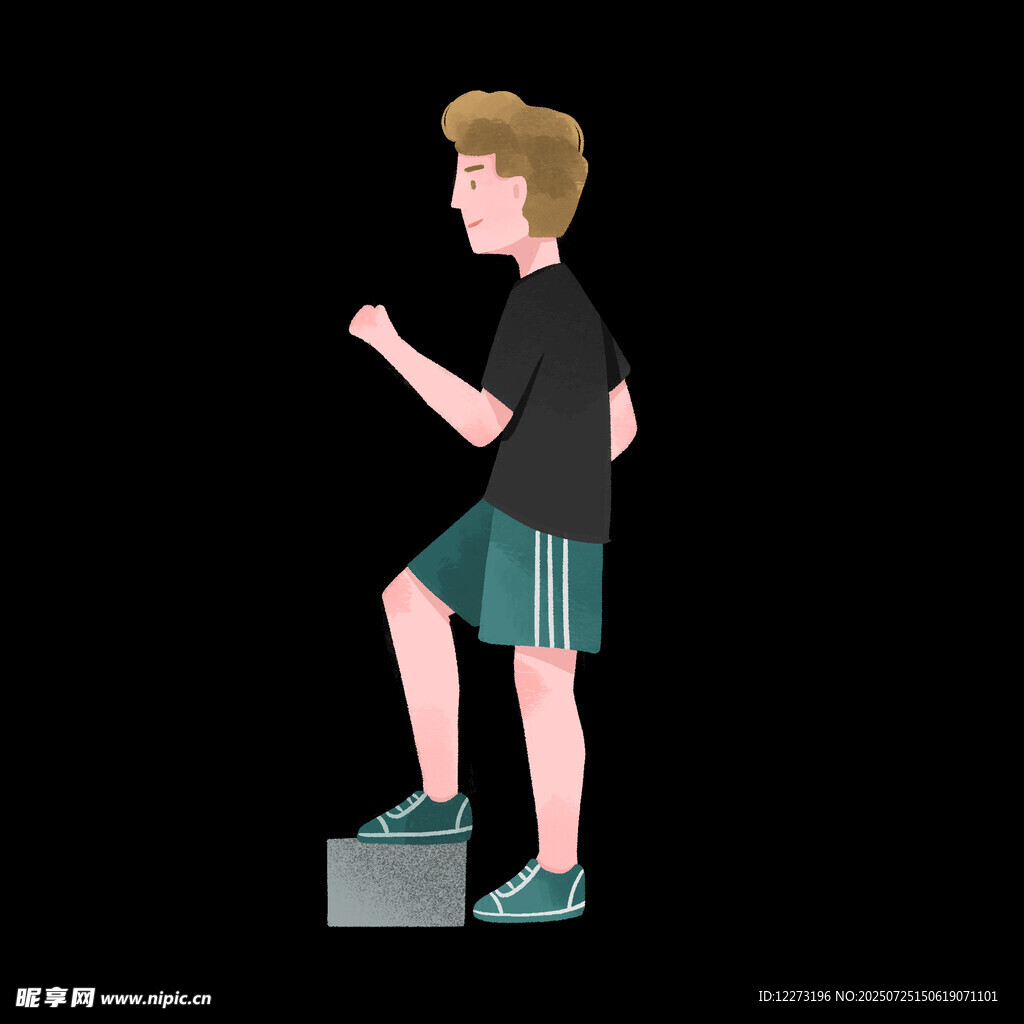 男孩拾级而上