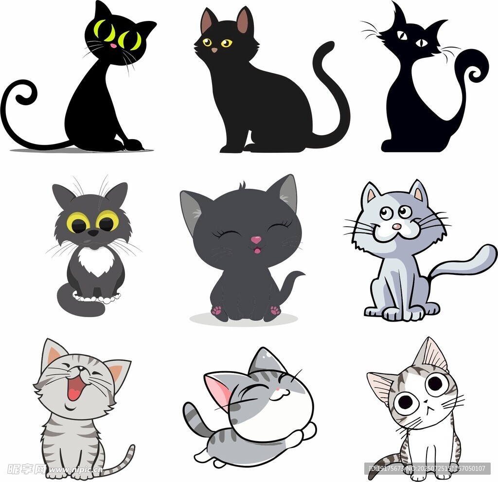 可爱猫咪插画集合