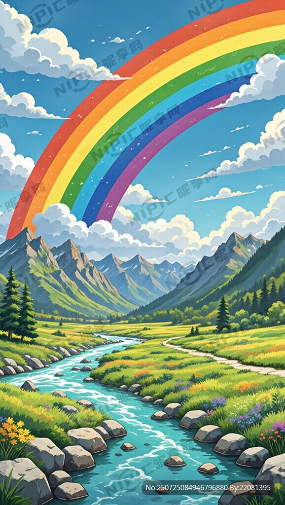 彩虹、自然、风景