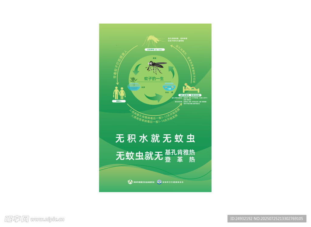 登革热基孔肯雅热竖版宣传海报