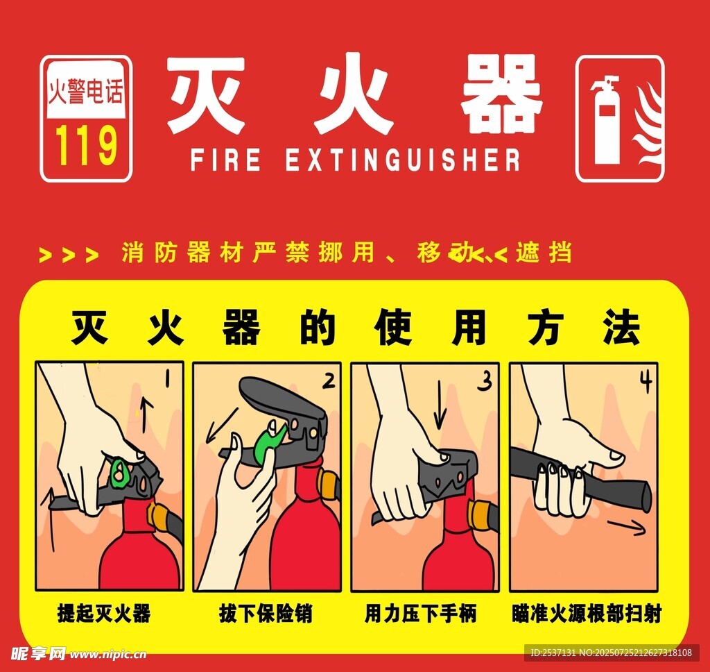 灭火器使用方法