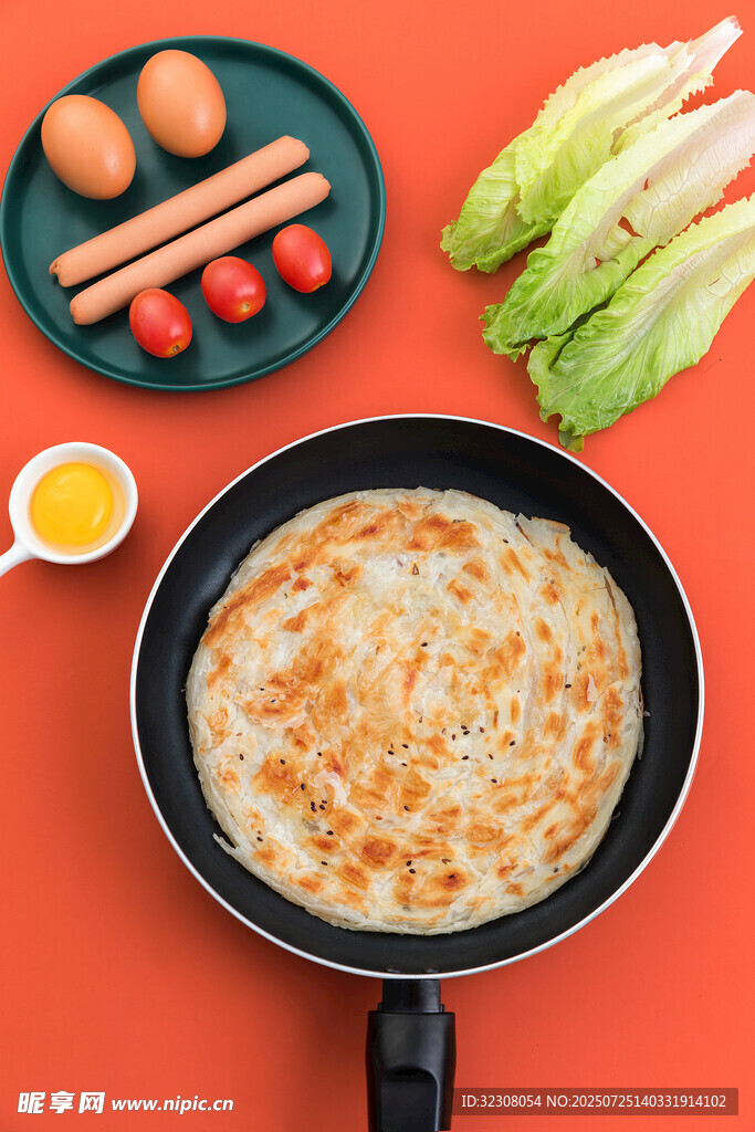 煎锅中的美味煎饼