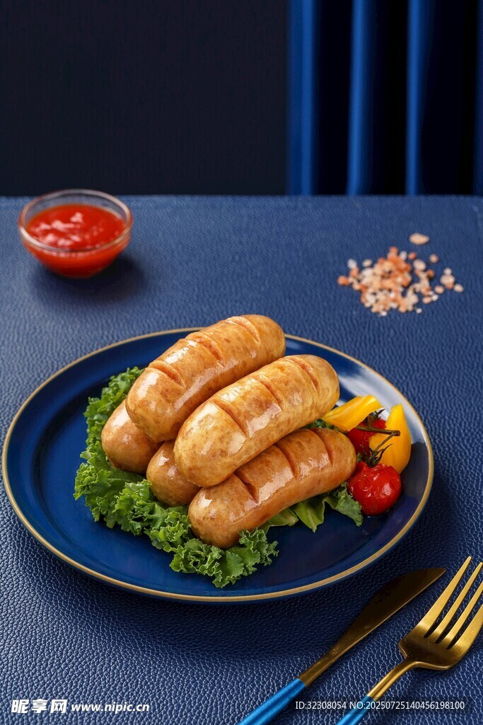 美味烤肠摆盘精致