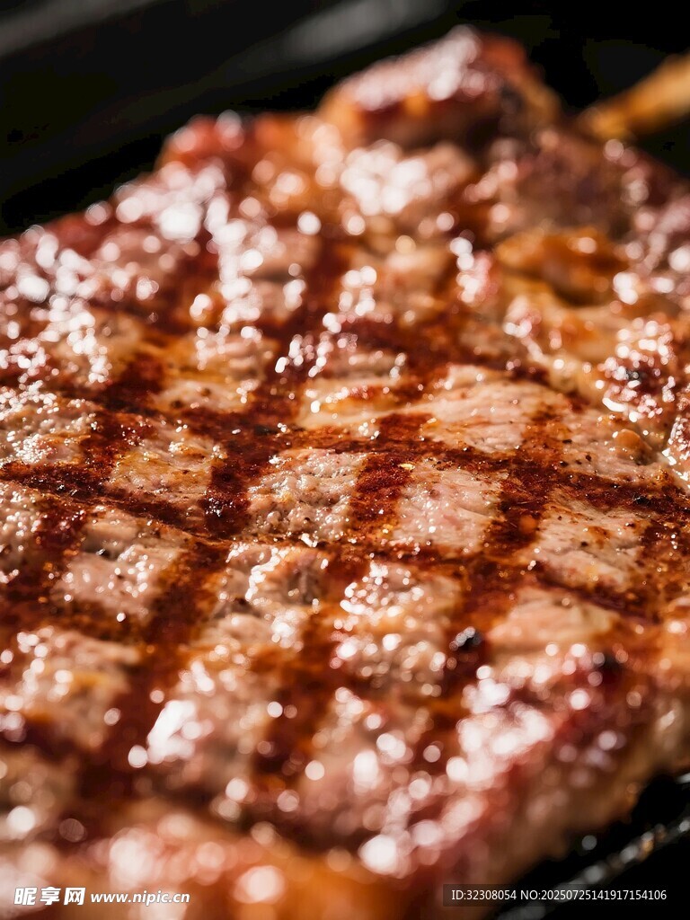美味烤牛排特写