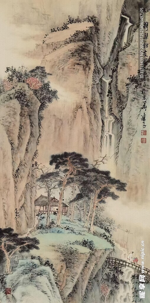 水墨山水国画风景图