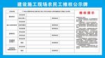 建设施工现场农民工维权公示牌