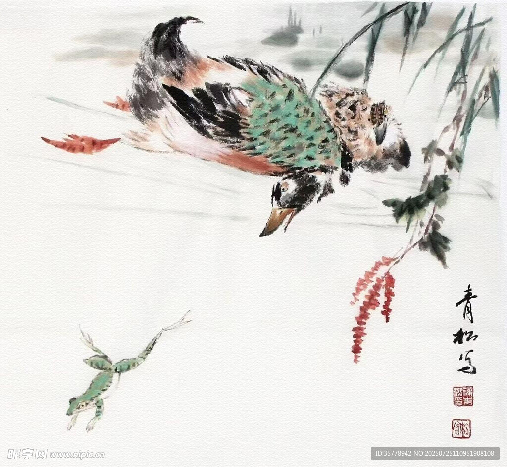 水墨鸭子