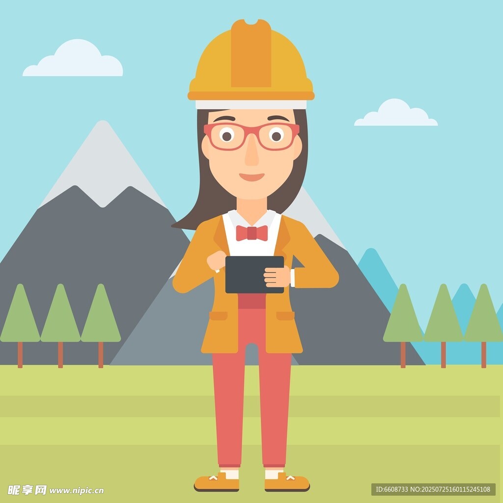 女工程师户外工作场景