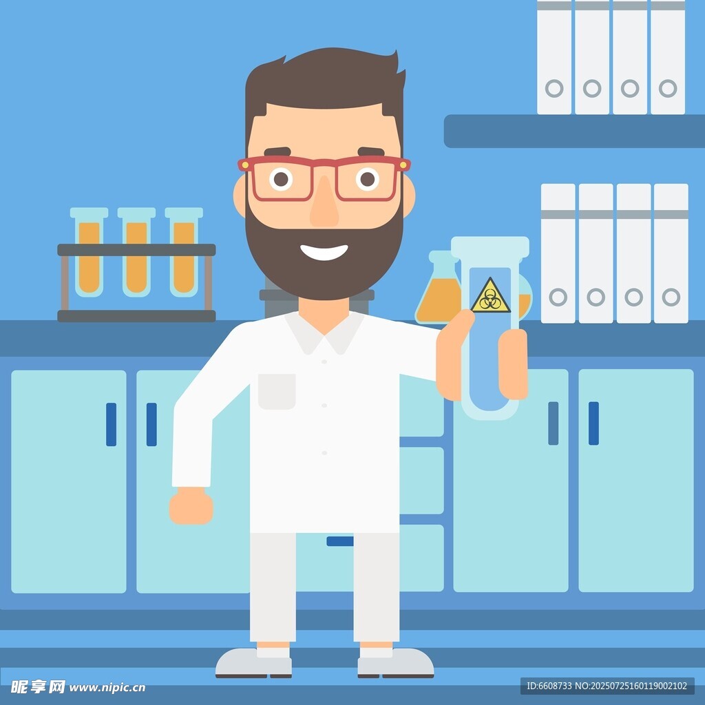 科学家实验室手持试管