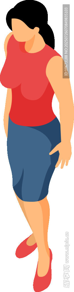 红衣女士的时尚穿搭