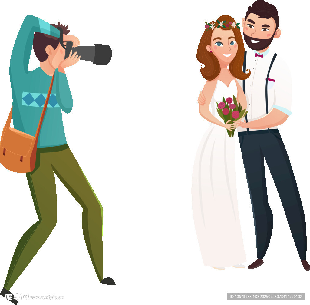 婚礼摄影师与幸福新人