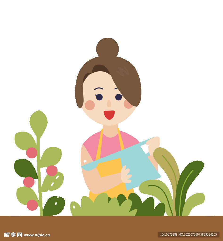 女孩花园中专注看书