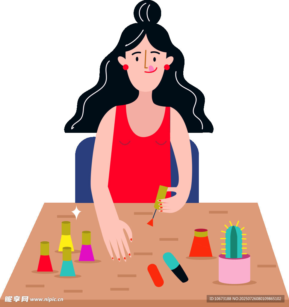 女孩专注进行手工创作
