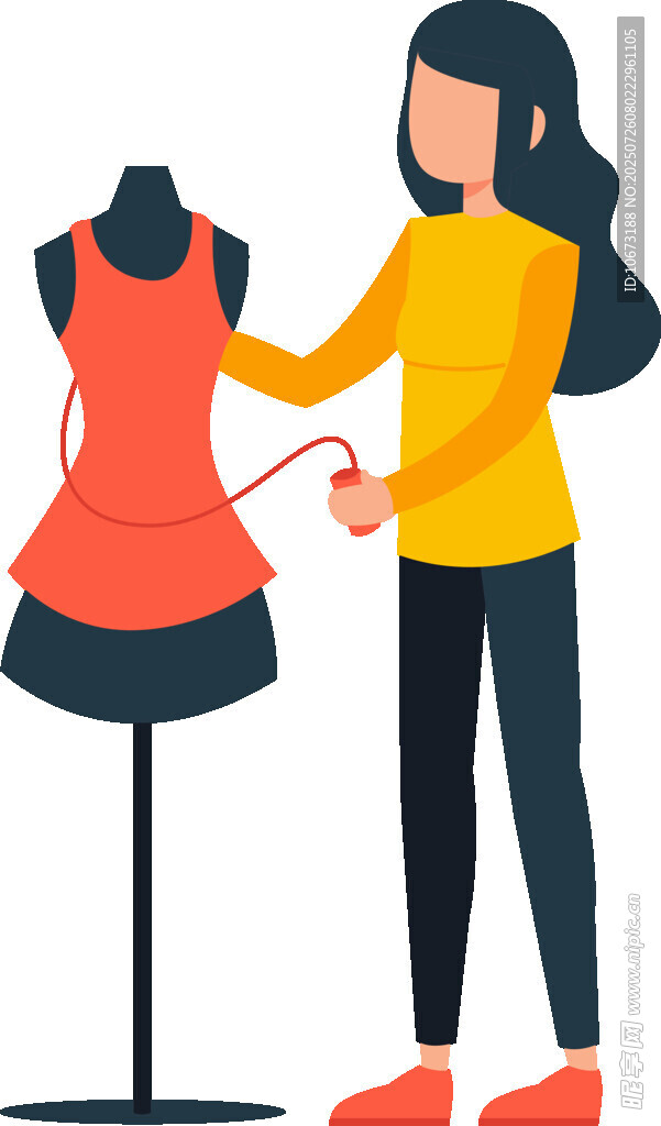 女裁缝专注调整模特服装