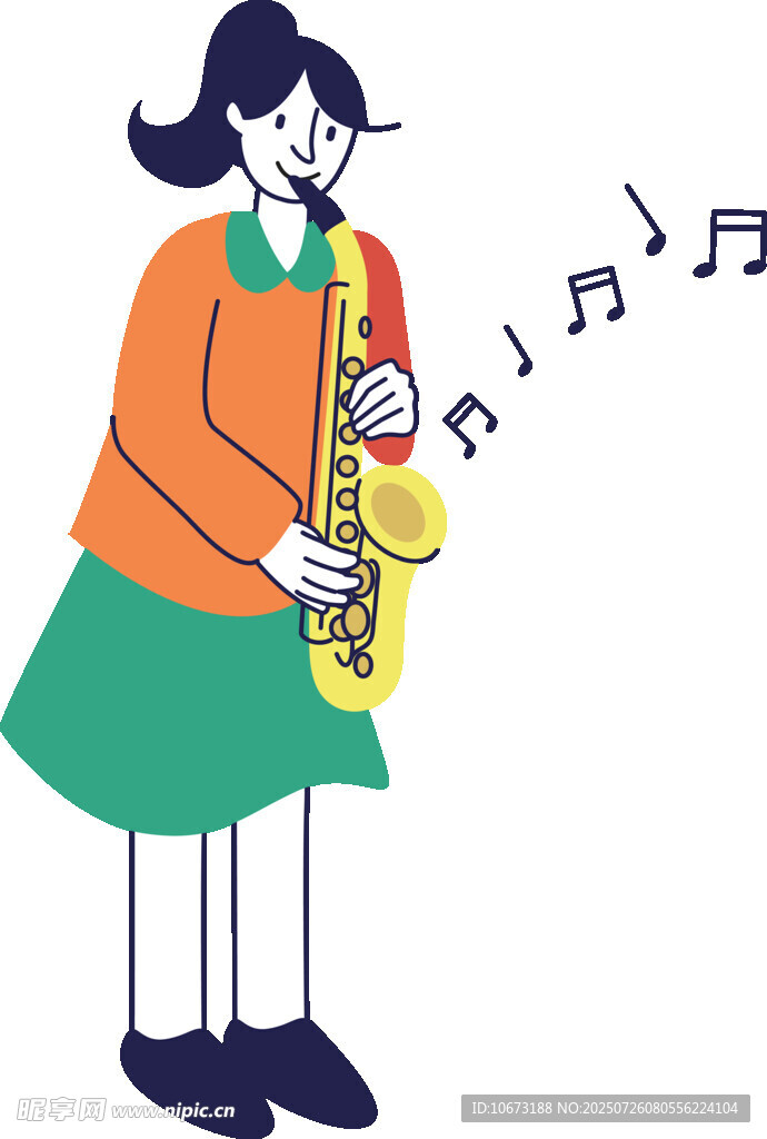女孩吹奏萨克斯