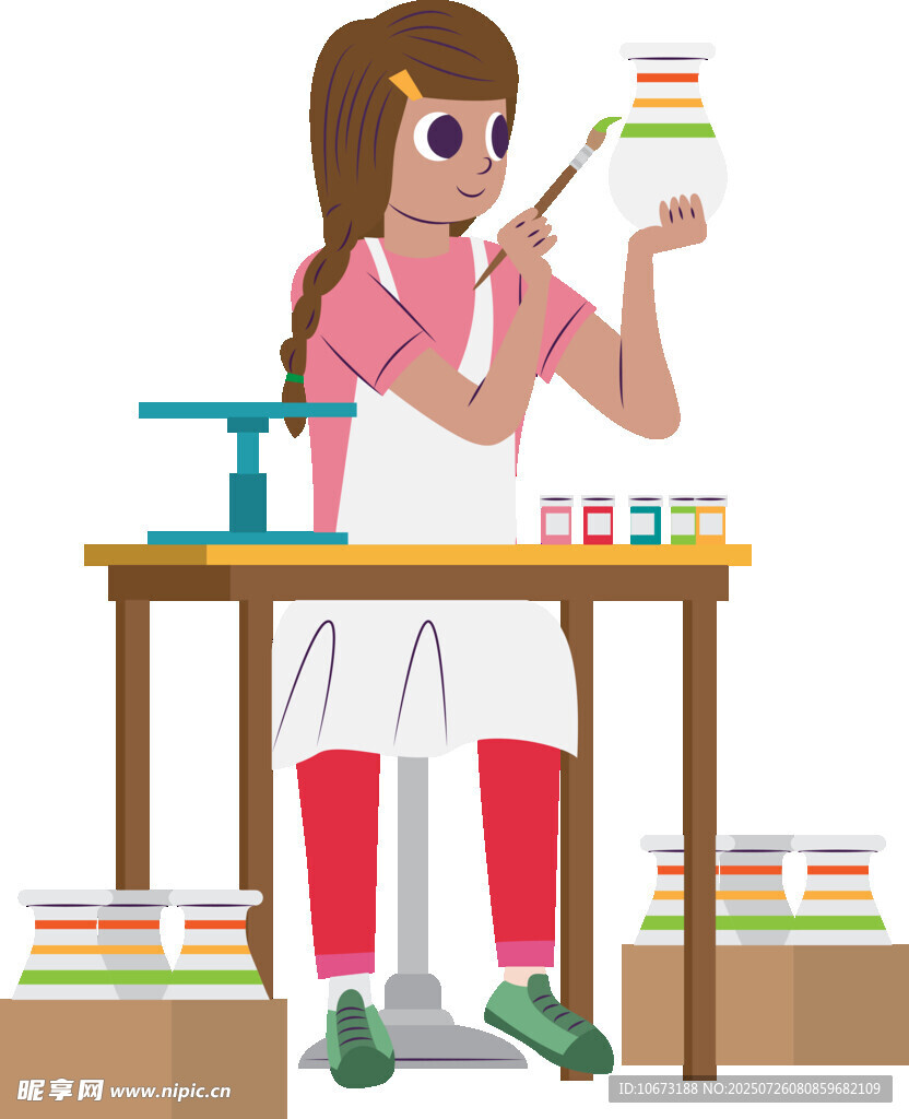 女孩专注做化学实验