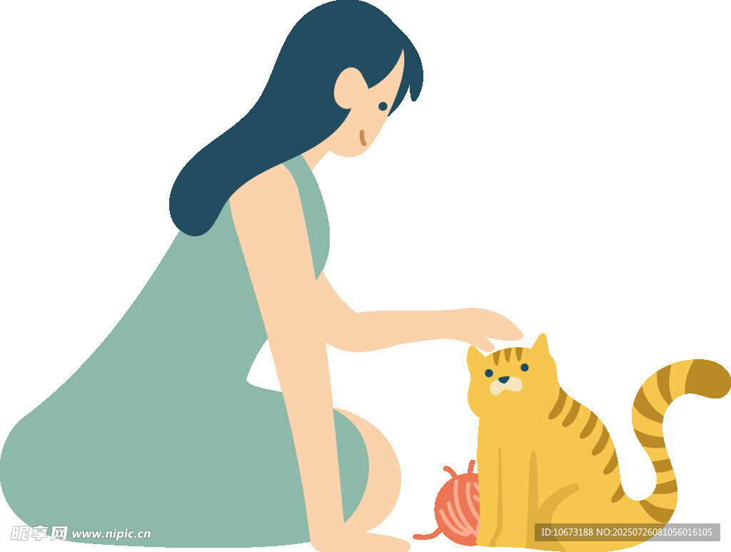 女子温柔抚摸可爱猫咪