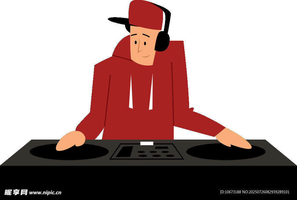 DJ在操控混音台