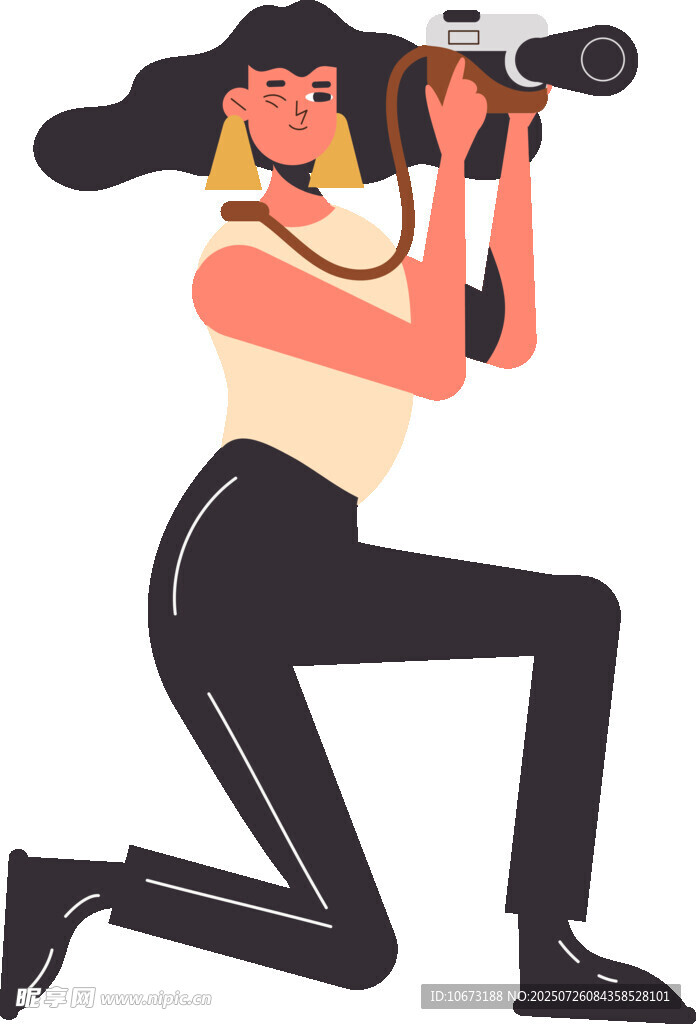 女性摄影师专注拍摄瞬间