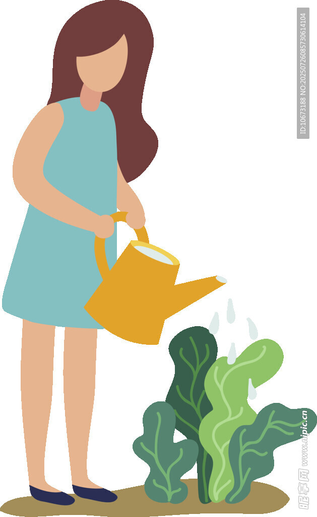 女子手持喷壶浇灌绿植