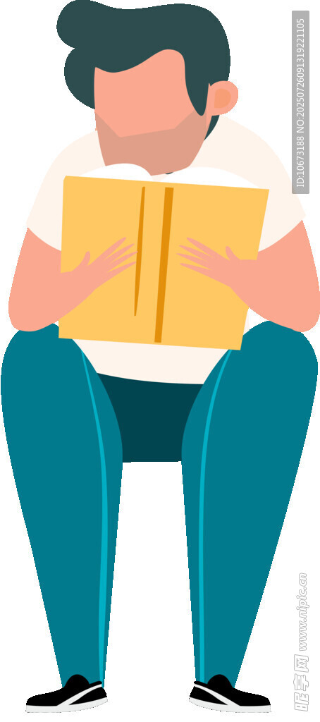男子专注阅读书籍