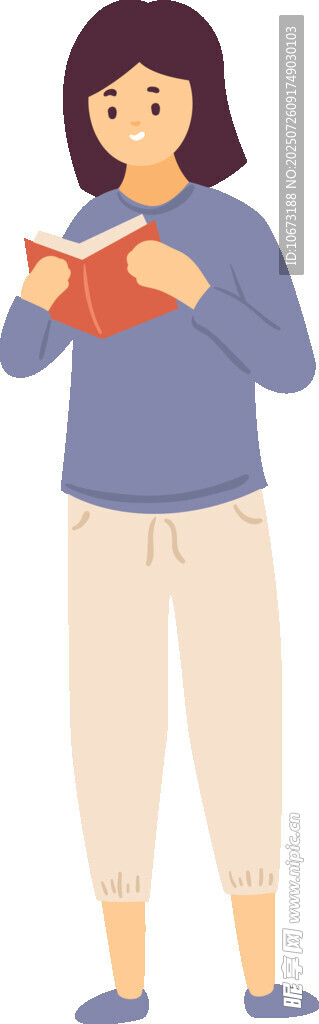 女孩专注阅读书籍