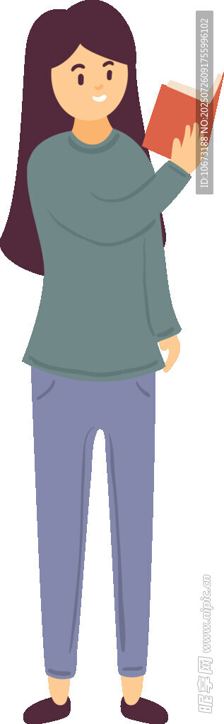 女子手持书本阅读画面