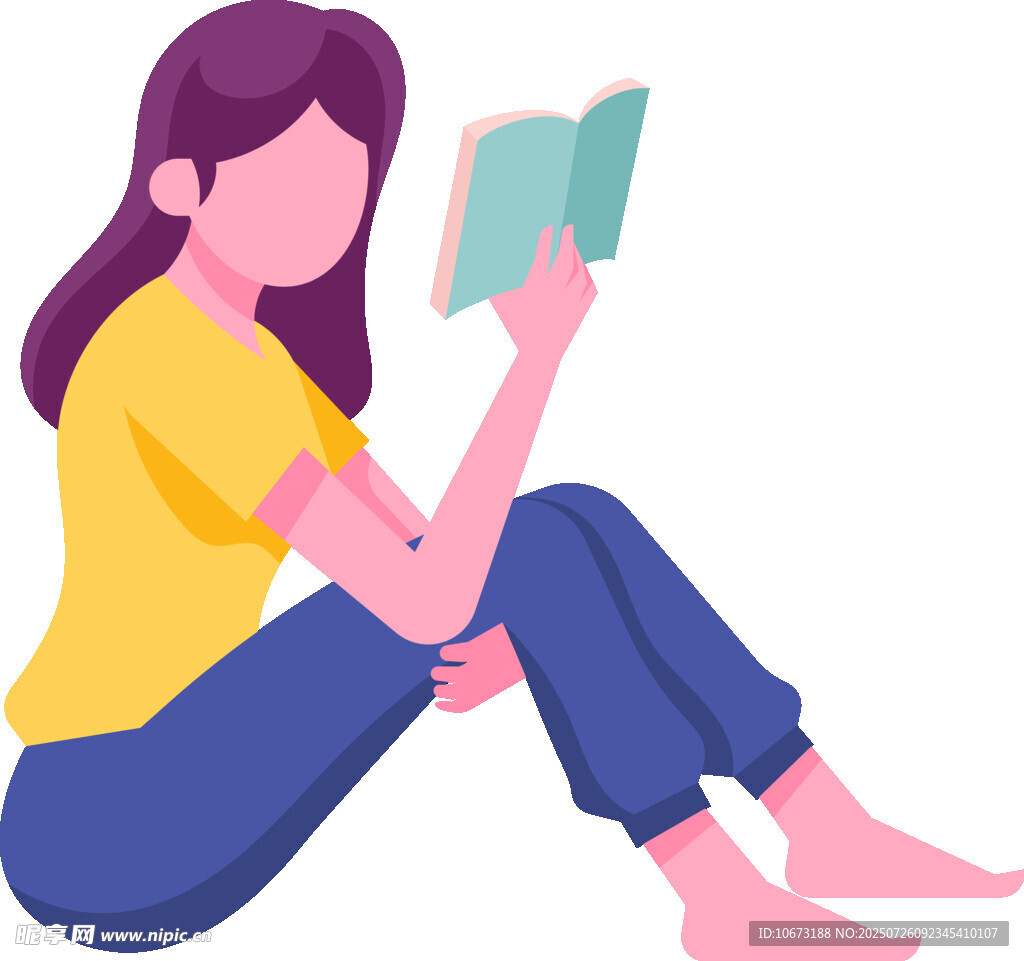 女孩惬意阅读瞬间