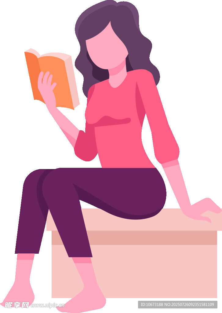 女子惬意阅读美好瞬间