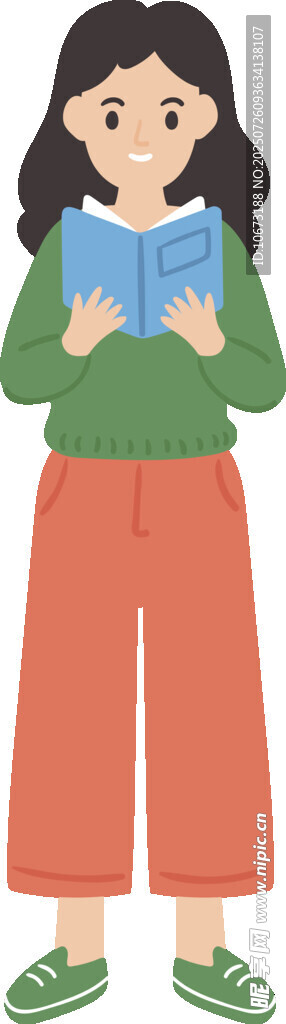 女孩专注阅读美好瞬间