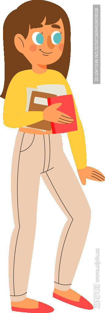 女孩手持书本活力满满