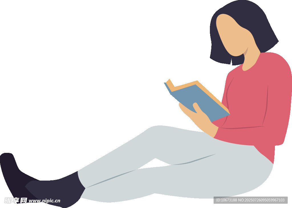 女子惬意阅读时刻