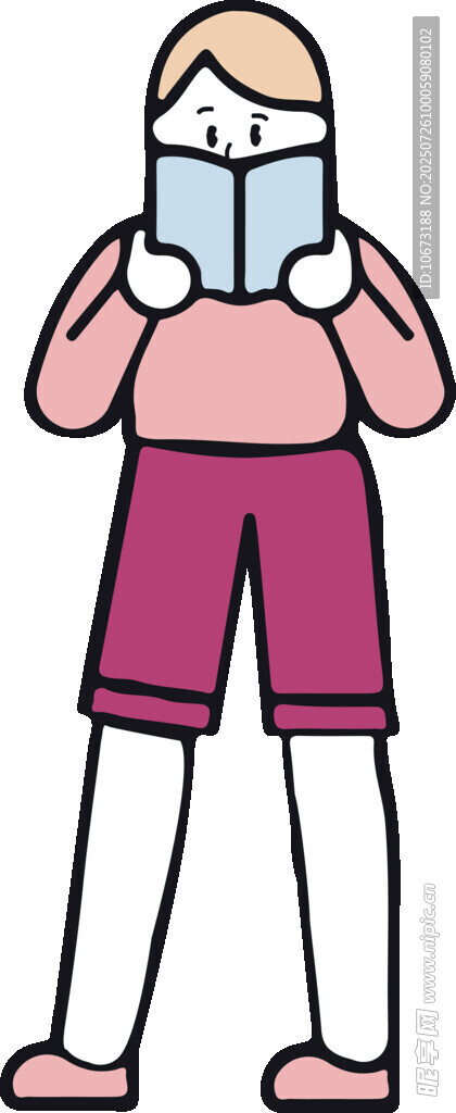 女孩专注阅读书籍
