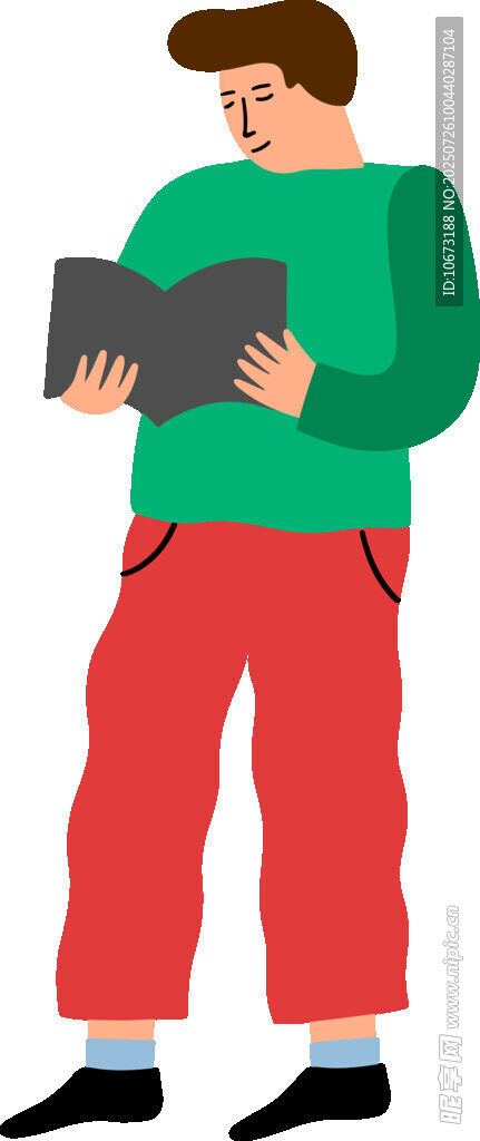 男子专注阅读书籍