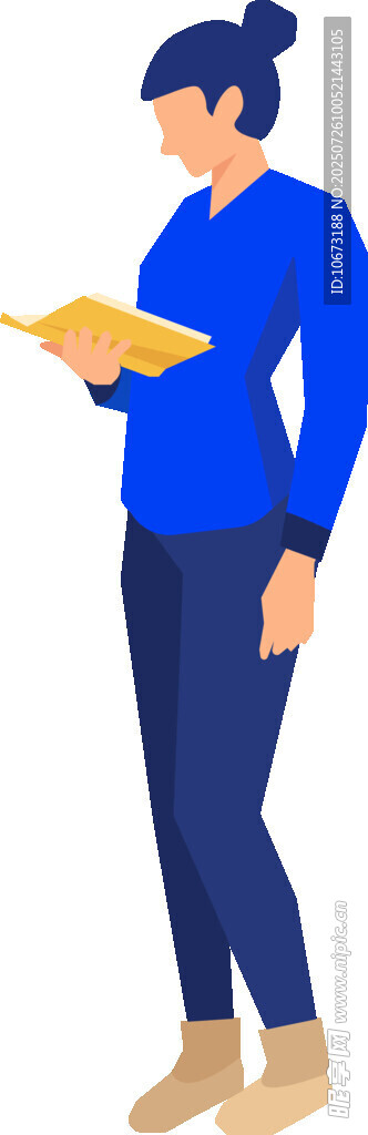 女子手持书本专注阅读