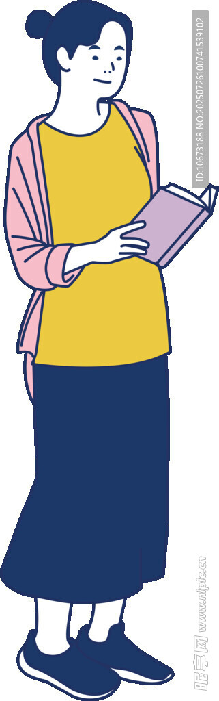 手持本子的女性形象
