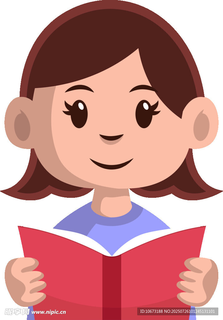 女孩专注阅读书籍