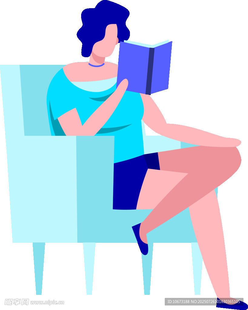 女子惬意坐沙发阅读