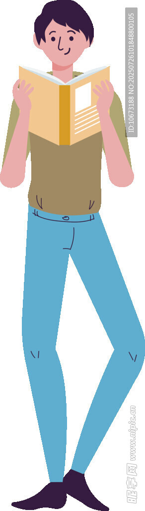 男子专注阅读书籍画面