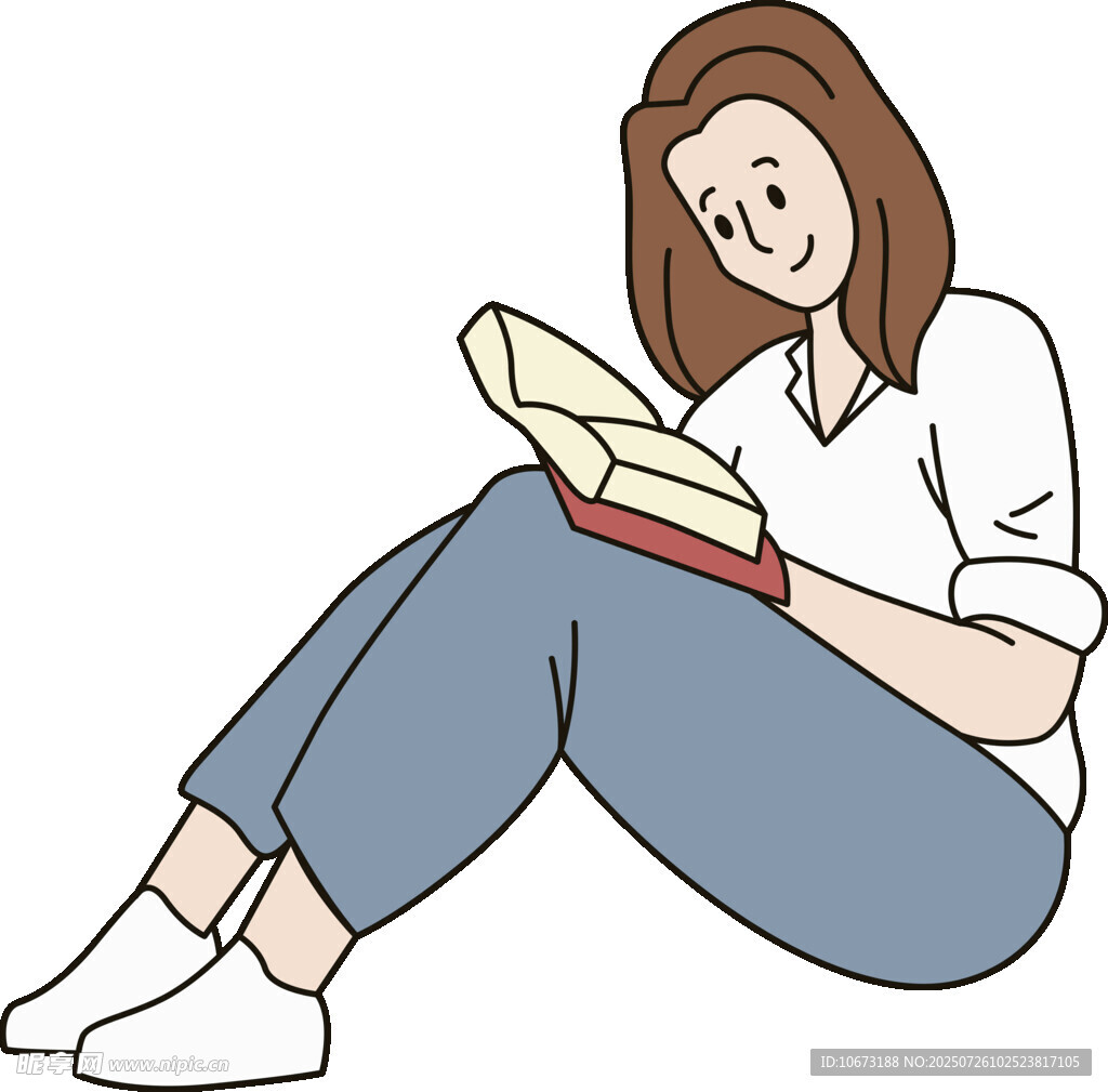 女孩惬意阅读时光