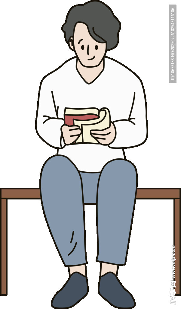 长椅上专注看书的男子