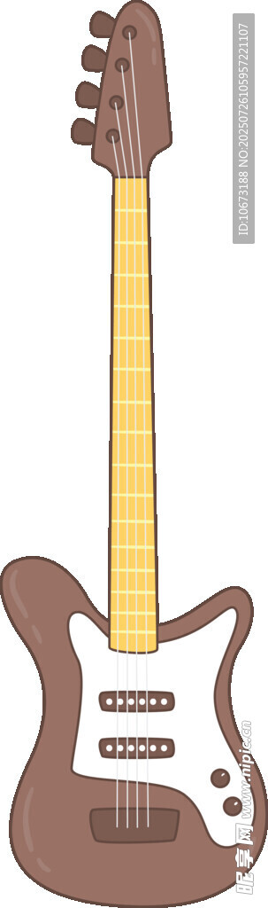 棕色电吉他插画