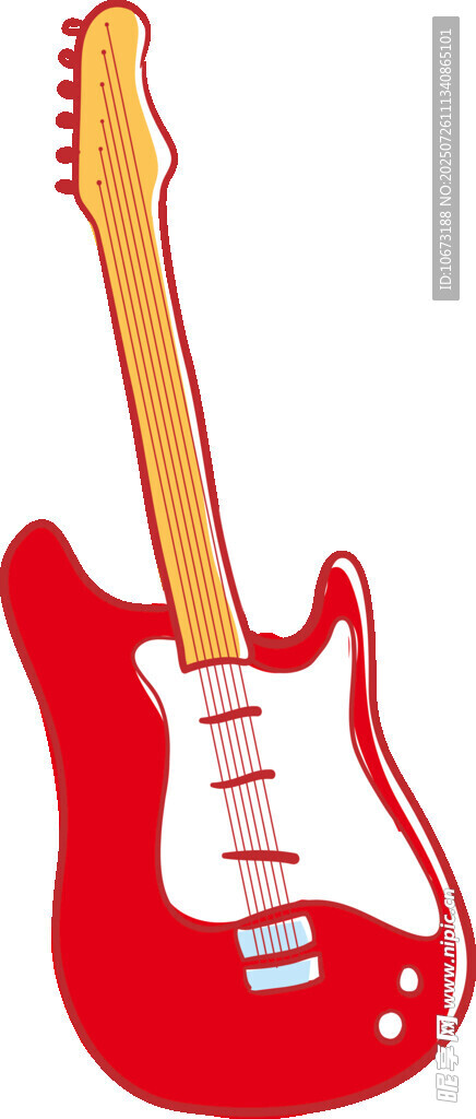 红色电吉他插画