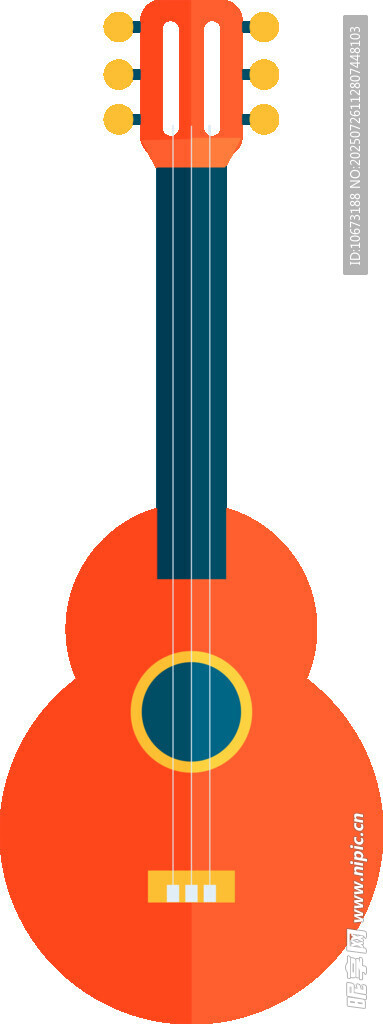 橙色尤克里里乐器插画