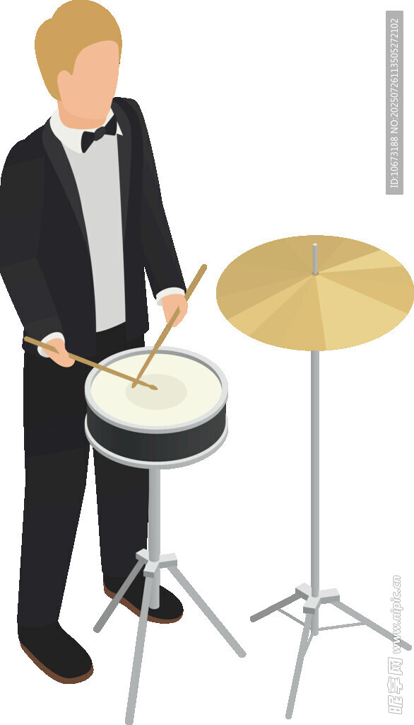 男子专注演奏爵士鼓