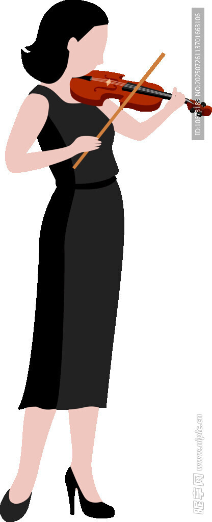 优雅女士演奏小提琴