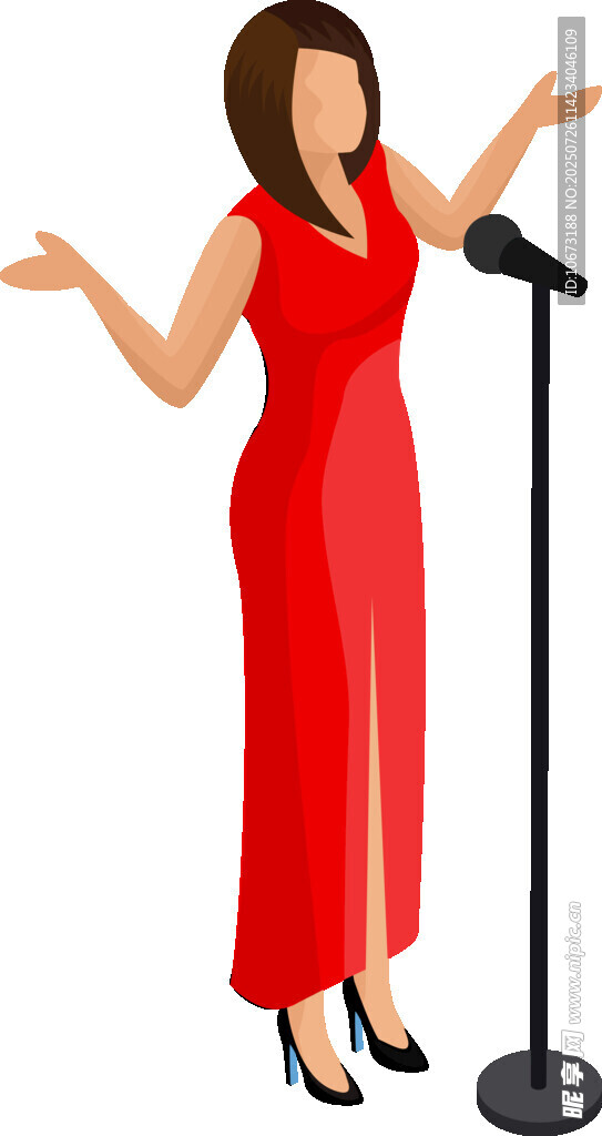 红衣女士舞台前演讲