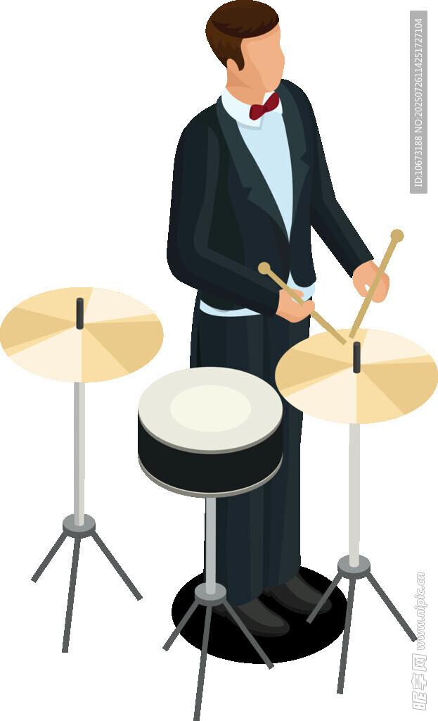 男子演奏架子鼓