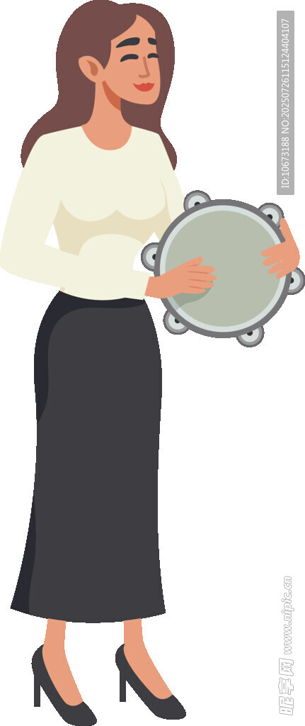商务女士手持圆形展示板