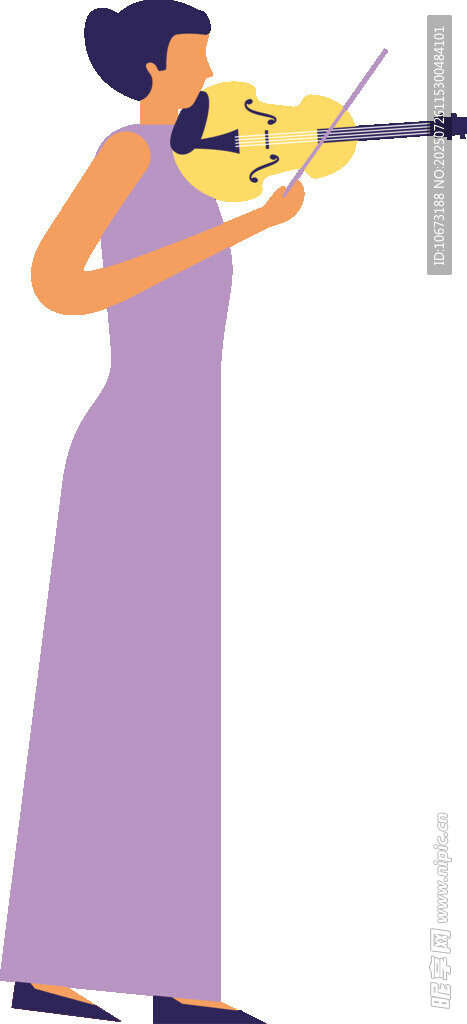优雅女士演奏小提琴